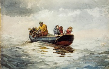  marin Tableau - Pêche au crabe réalisme marine peintre Winslow Homer